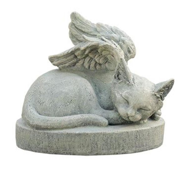 Perfectpatio Sympathy Cat Angel Pet Memorial Stone Garden Statue PE2623705